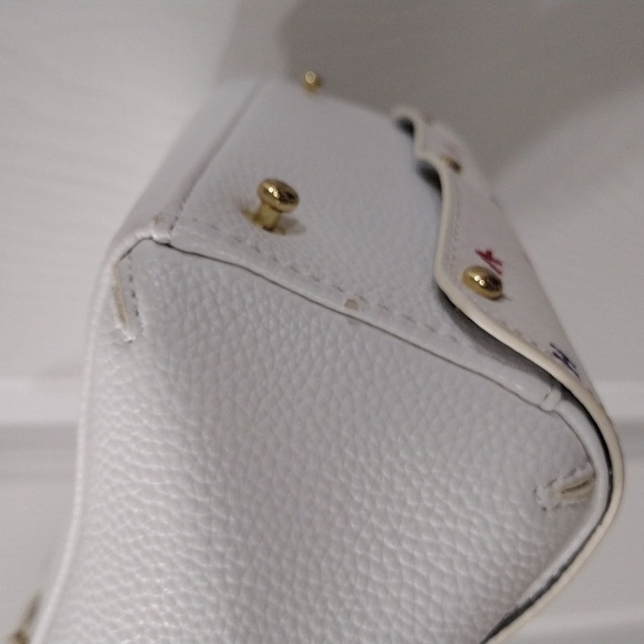 Samantha Vega White Leather 2 Ways Handbag Shoulder Bag Removable face - Picture 15 of 16